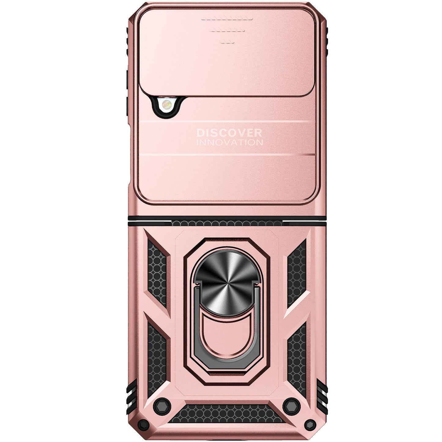 Samsung Galaxy Z Flip4 Heavy Duty Shockproof Cam Shield Armor Case with Kickstand Ring Holder