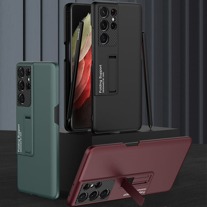 Magnetic Holder Ultra-thin Matte S Pen Slot Phone Case for Samsung Galaxy S21/S22 Series