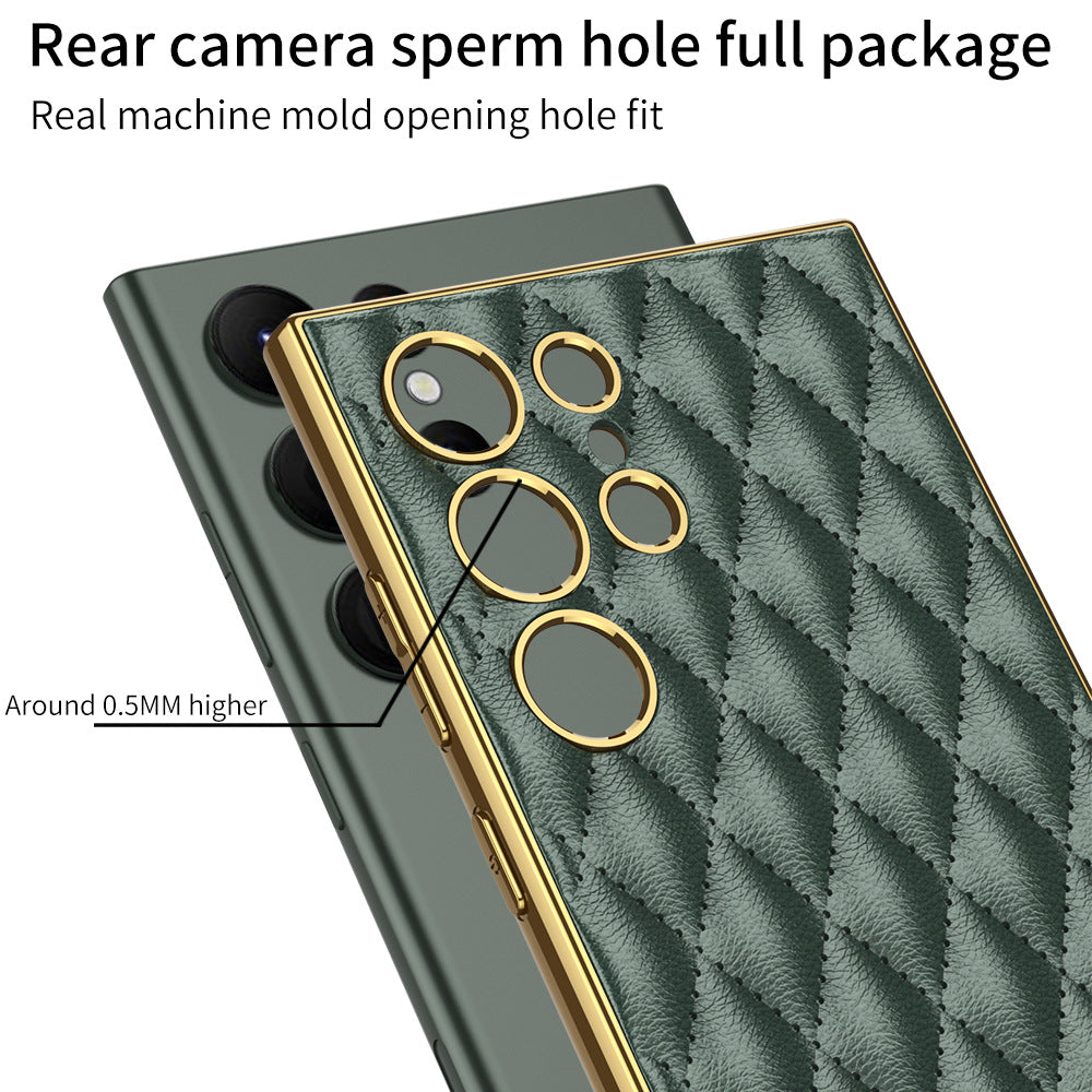 Electroplated Leather Case For Samsung Galaxy S23 S23 Plus S23 Ultra