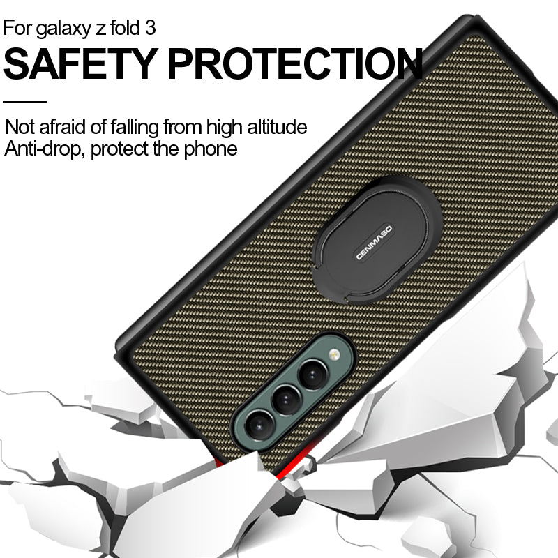 Mobile Phone Case For Galaxy Z Fold 3 5G Protective Cover with Ring Holder