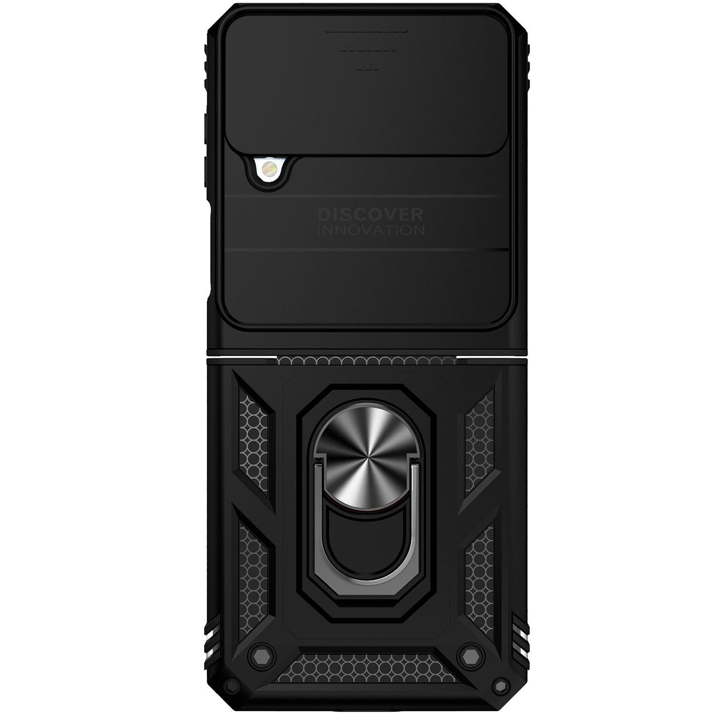 Samsung Galaxy Z Flip4 Heavy Duty Shockproof Cam Shield Armor Case with Kickstand Ring Holder