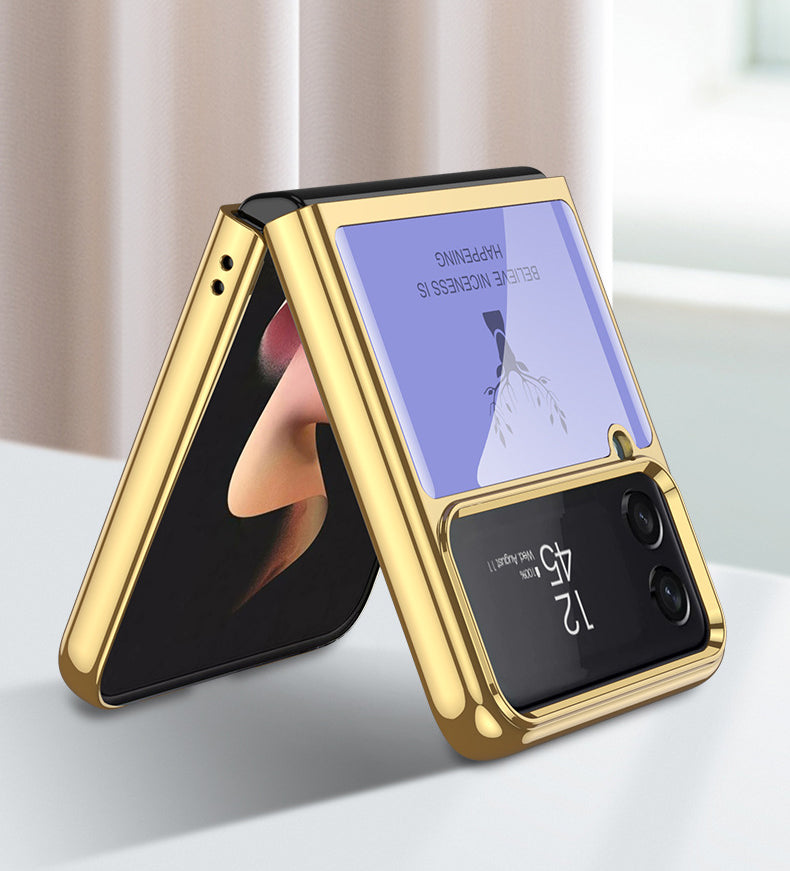 Luxury Electroplating Deer Glass Samsung Galaxy Z Flip4 5G Case
