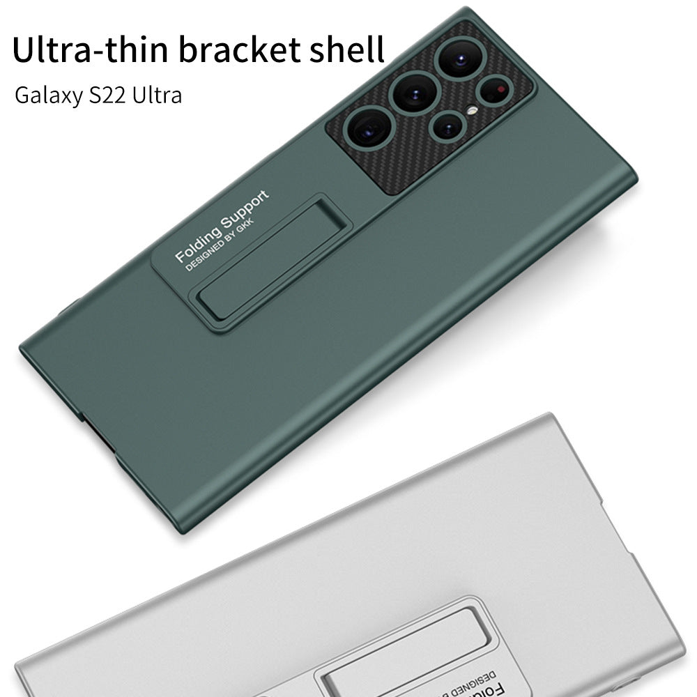 Ultra-thin Samsung Galaxy S22 S22 Plus S22 Ultra Bracket Shell Case With Foldable Kickstand Support Wireless Charging