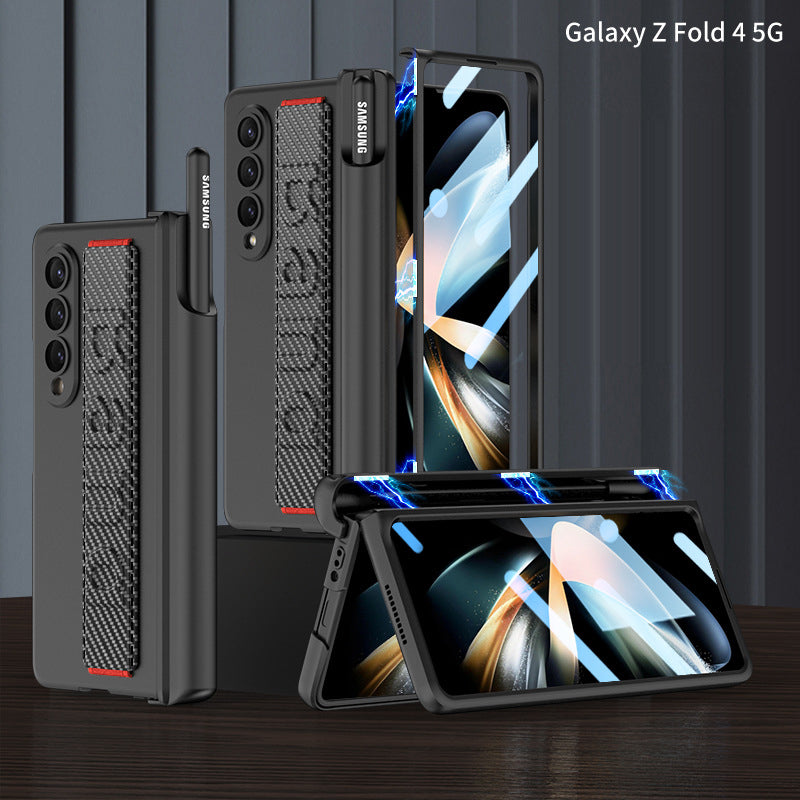 Magnetic Samsung Galaxy Z Fold4 5G Luxury Wristband Case with Screen Protector and S Pen Slot