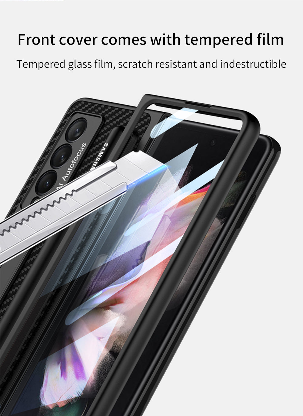 Magnetic Stand Detachable Pen Slot Case For Samsung Galaxy Z Fold3 5G With All-inclusive Screen Glass