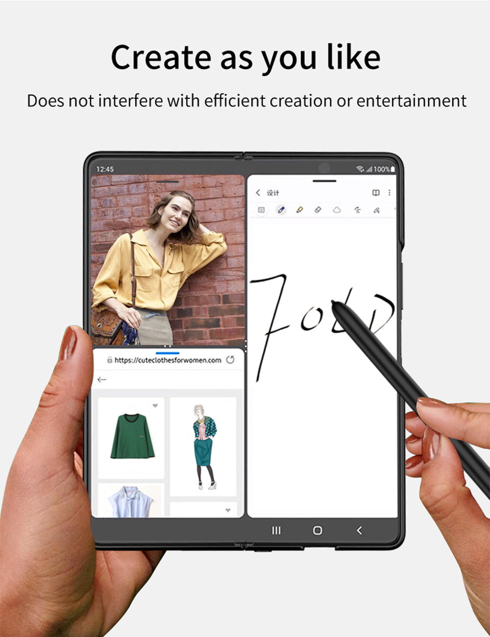 Magnetic Stand Detachable Pen Slot Case For Samsung Galaxy Z Fold3 5G With All-inclusive Screen Glass
