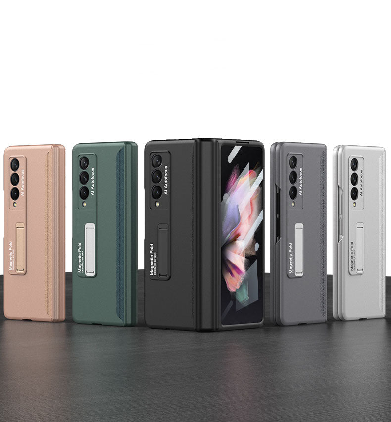 Magnetic Hinger Full Protector Heavy Duty Galaxy Z Flip 3 5G Case With Kickstand S Pen Slot and Screen Film