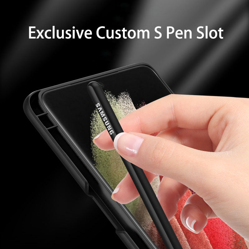 Magnetic Holder Ultra-thin Matte S Pen Slot Phone Case for Samsung Galaxy S21/S22 Series