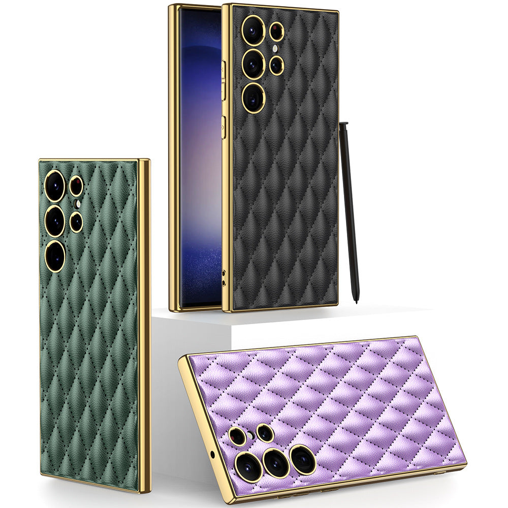 Electroplated Leather Case For Samsung Galaxy S23 S23 Plus S23 Ultra