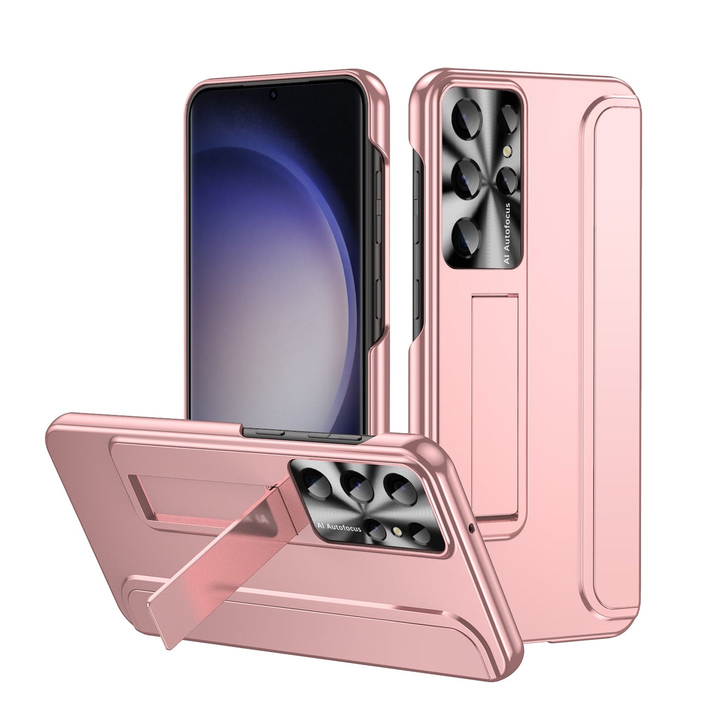 Luxury Plating Bracket Camera Protective Case for Samsung Galaxy S23 Ultra