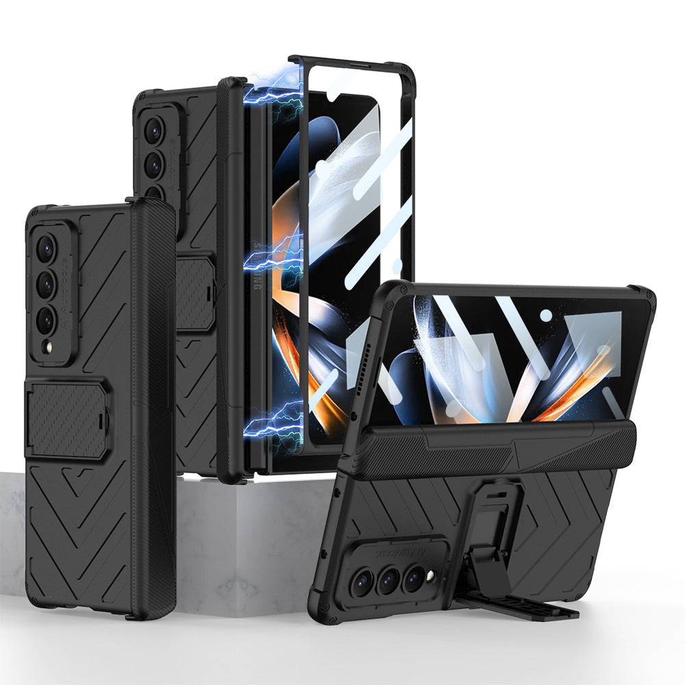 Magnetic Hinge Samsung Galaxy Z Fold4 5G Cover With Film and Kickstand
