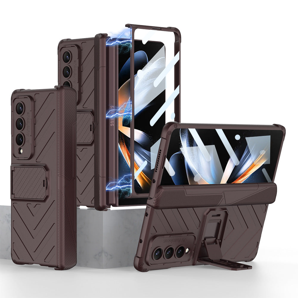 Magnetic Hinge Samsung Galaxy Z Fold4 5G Cover With Film and Kickstand