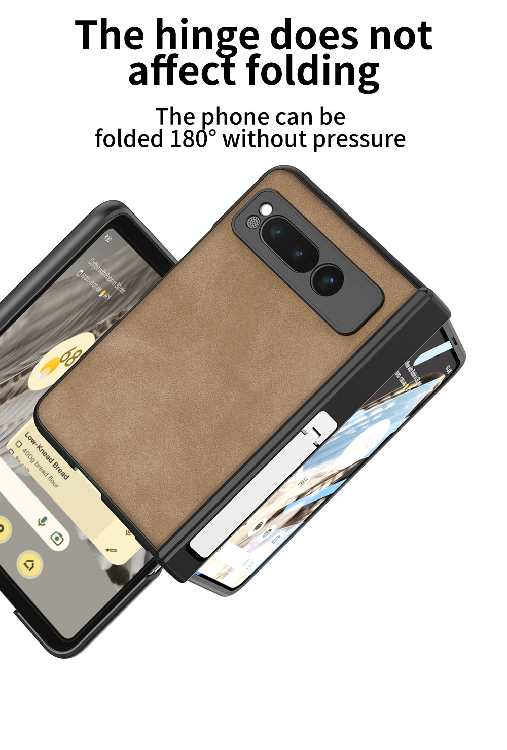 Magnetic Folding Hinge all-inclusive Leather Case With Tempered Film For Google Pixel Fold With Damped folding bracket