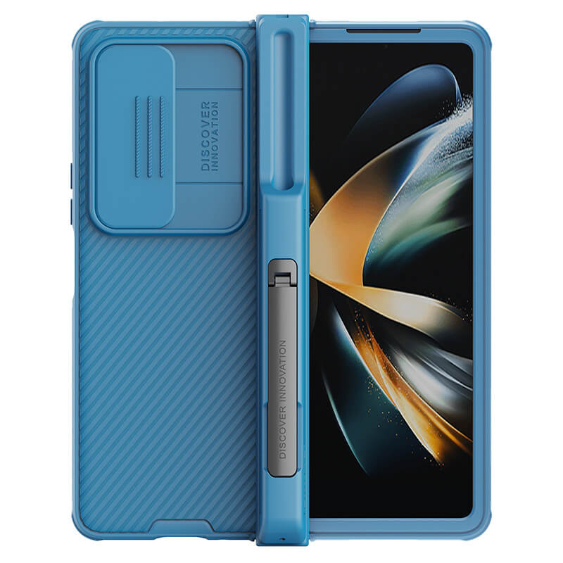 Full Protection Samsung Galaxy Z Fold4 5G Case with S pen Slot Camera Lens Protector and Stand