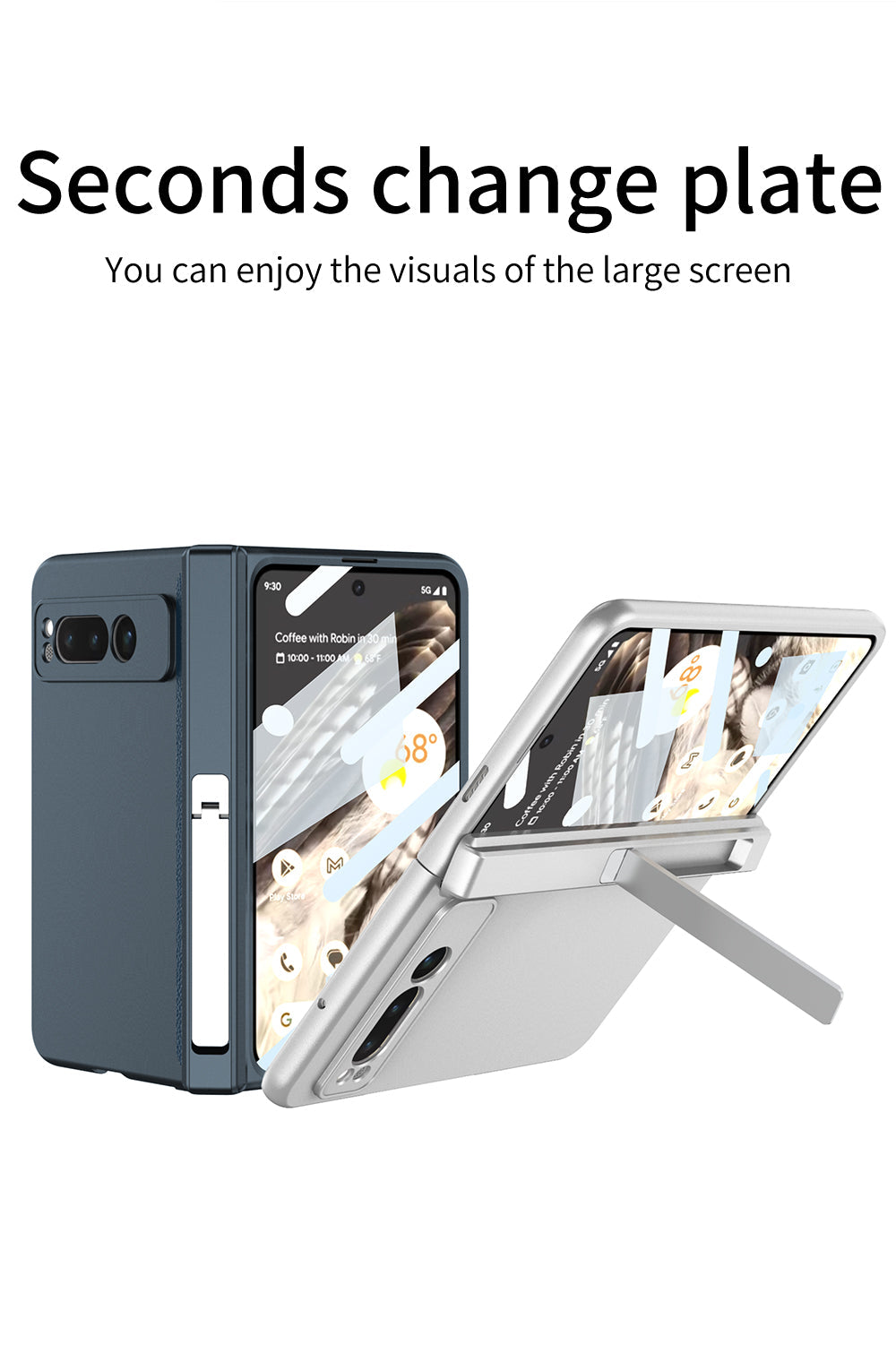 Magnetic All-inclusive Case With Tempered Film For Google Pixel Fold With Damped Folding Bracket
