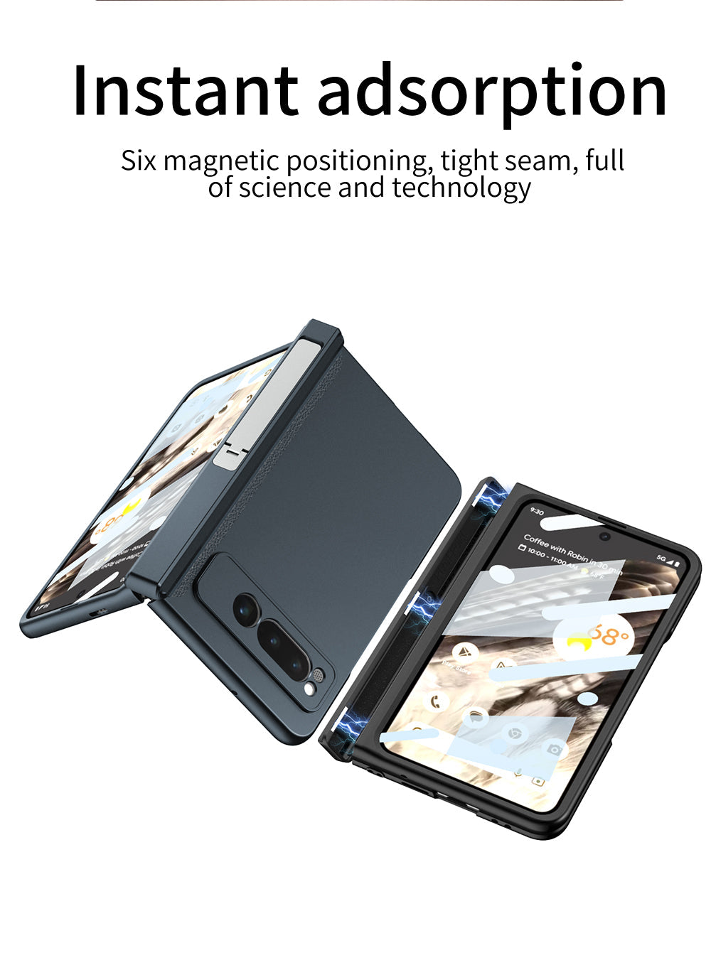 Magnetic All-inclusive Case With Tempered Film For Google Pixel Fold With Damped Folding Bracket