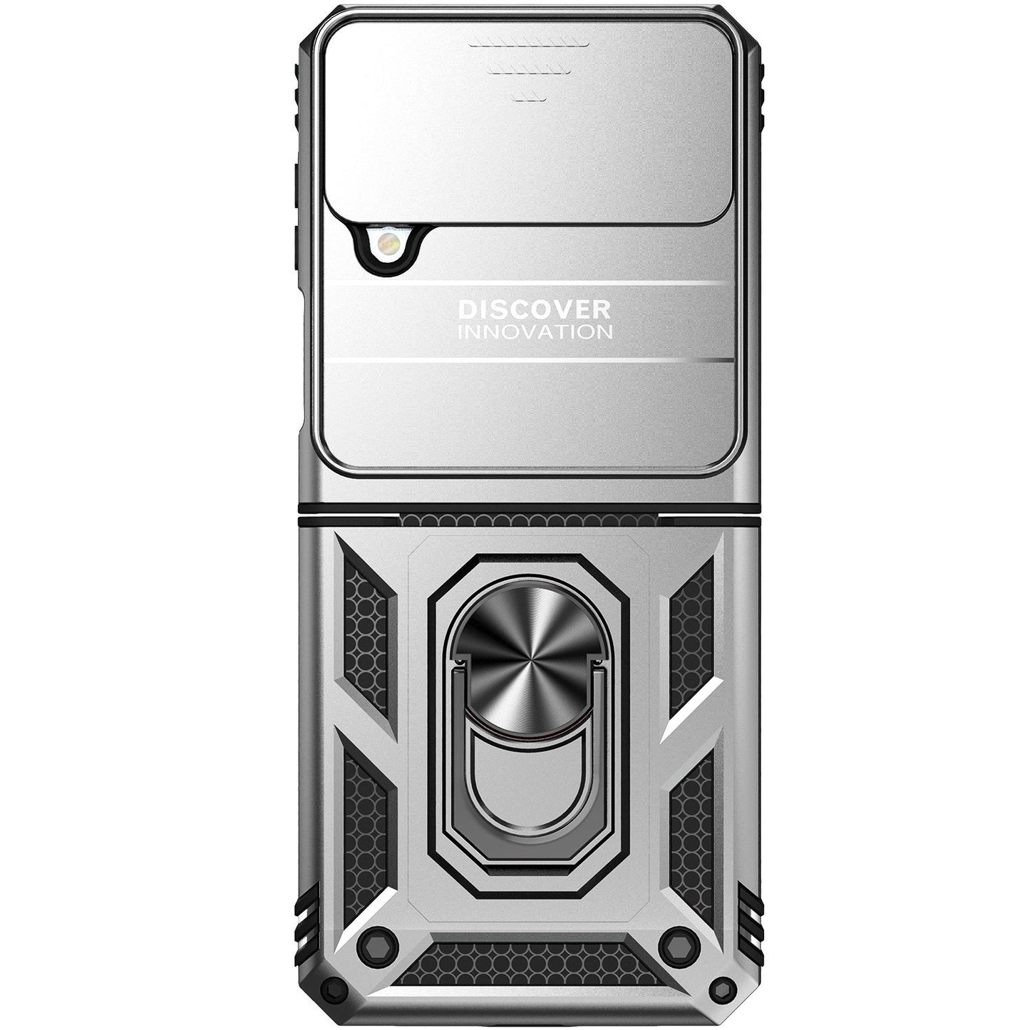 Samsung Galaxy Z Flip4 Heavy Duty Shockproof Cam Shield Armor Case with Kickstand Ring Holder