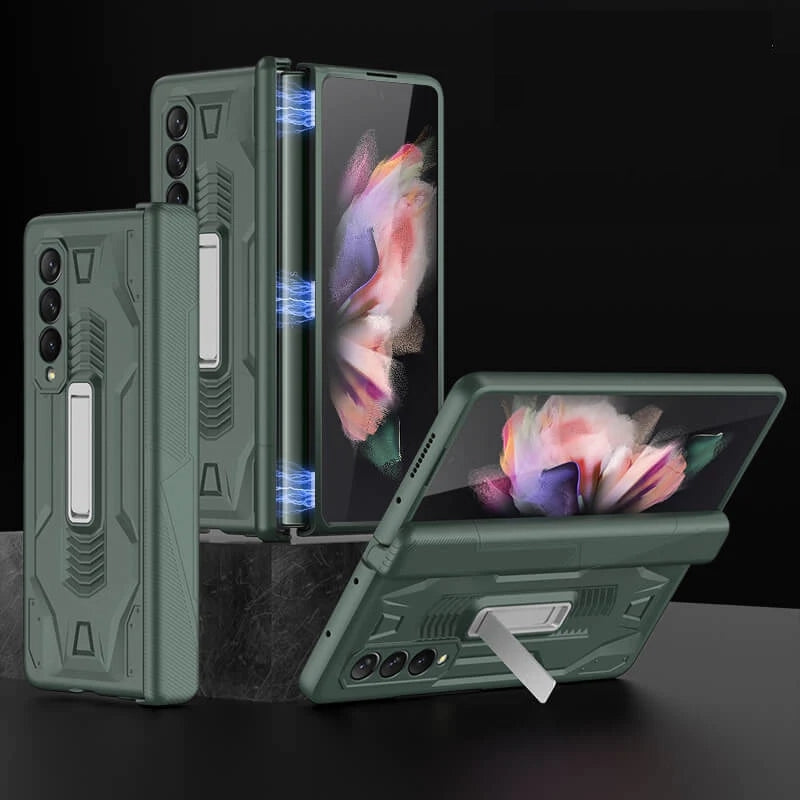 Magnetic Armor All-included Hinge Holder Case For Samsung Galaxy Z Fold 3 5G