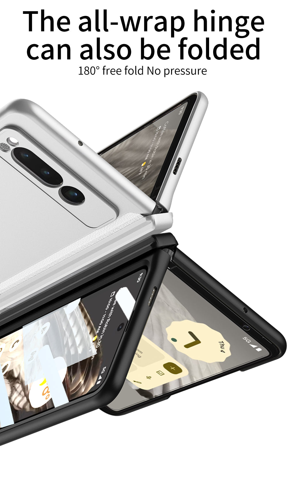 Magnetic All-inclusive Case With Tempered Film For Google Pixel Fold With Damped Folding Bracket