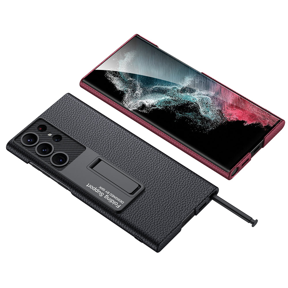 Ultra-Thin Leather Case for Samsung Galaxy S23 S23 Plus S23 Ultra With Kickstand