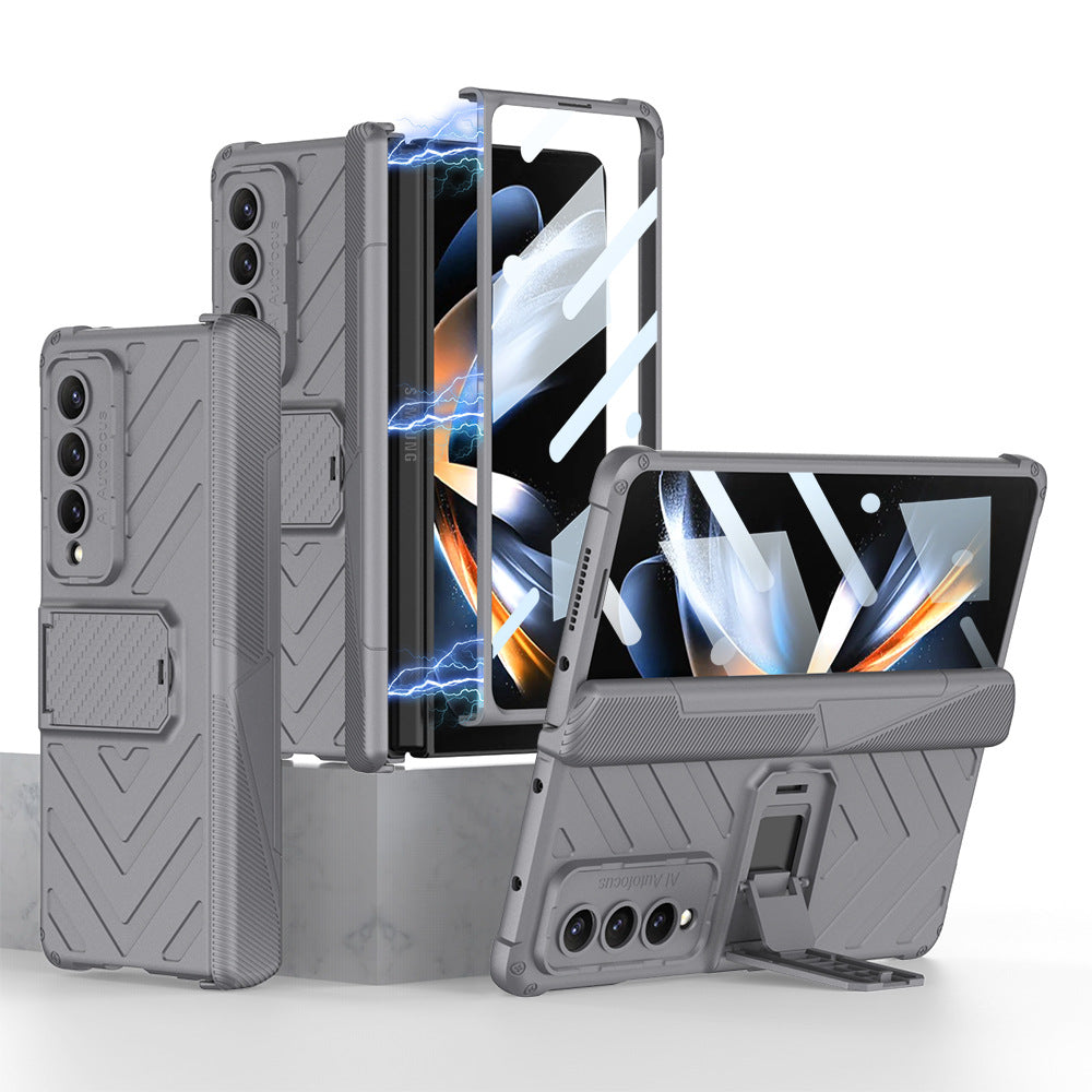 Magnetic Hinge Samsung Galaxy Z Fold4 5G Cover With Film and Kickstand