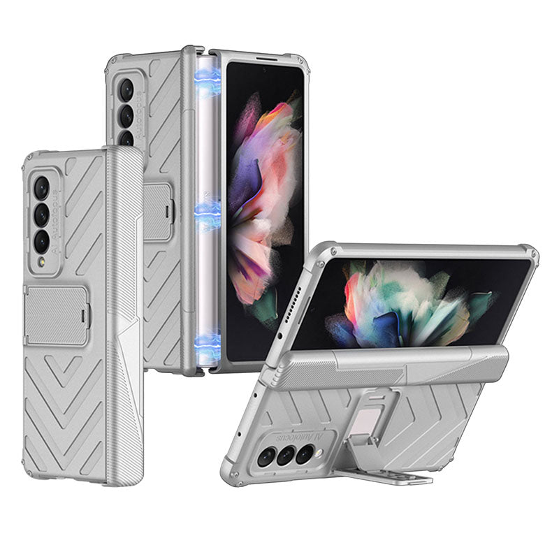 Magnetic Armor All-included Protective Cover With Hinge Holder For Samsung Galaxy Z Fold 3 5G