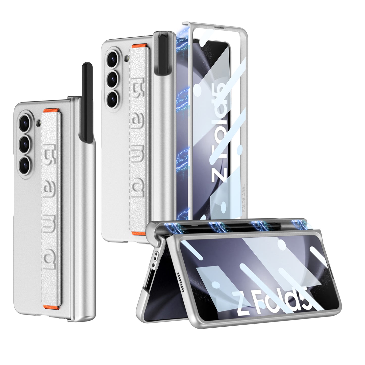 Samsung Galaxy Z Fold5 Magnetic Hinge Wristband All-inclusive Film Intergrated Case