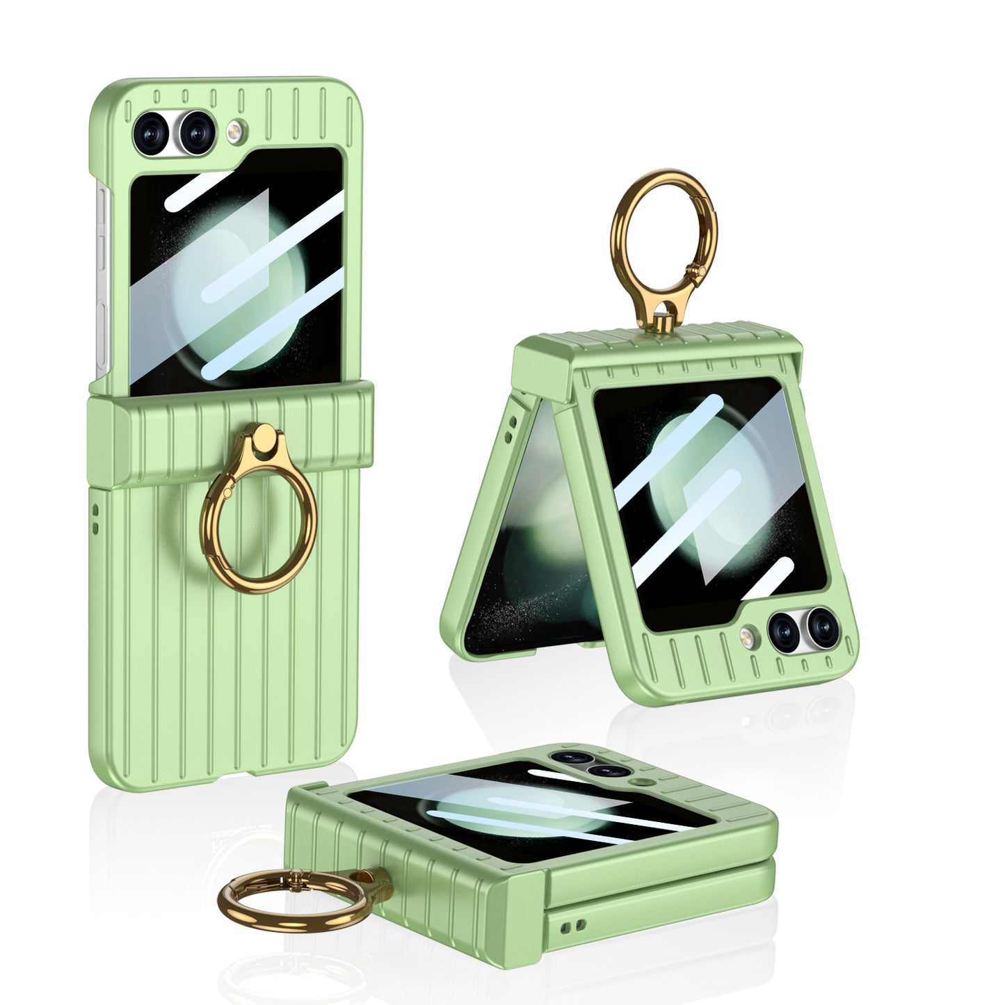 Membrane Integrated suitcase Case With For Samsung Galaxy Z Flip5 With Ring Bracket