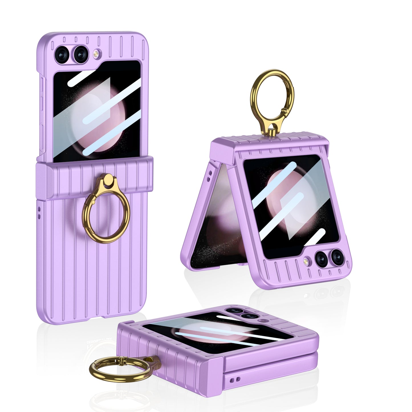 Membrane Integrated suitcase Case With For Samsung Galaxy Z Flip5 With Ring Bracket