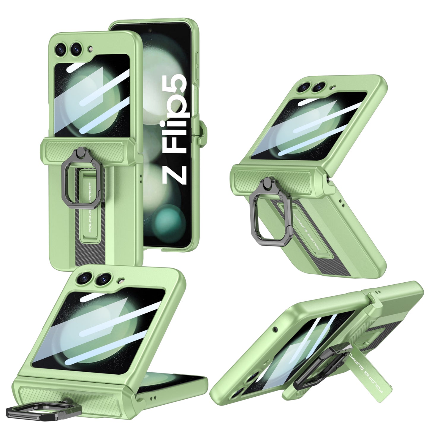 Magnetic Armor Case For Samsung Galaxy Z Flip5 With Easily Folded Bracket