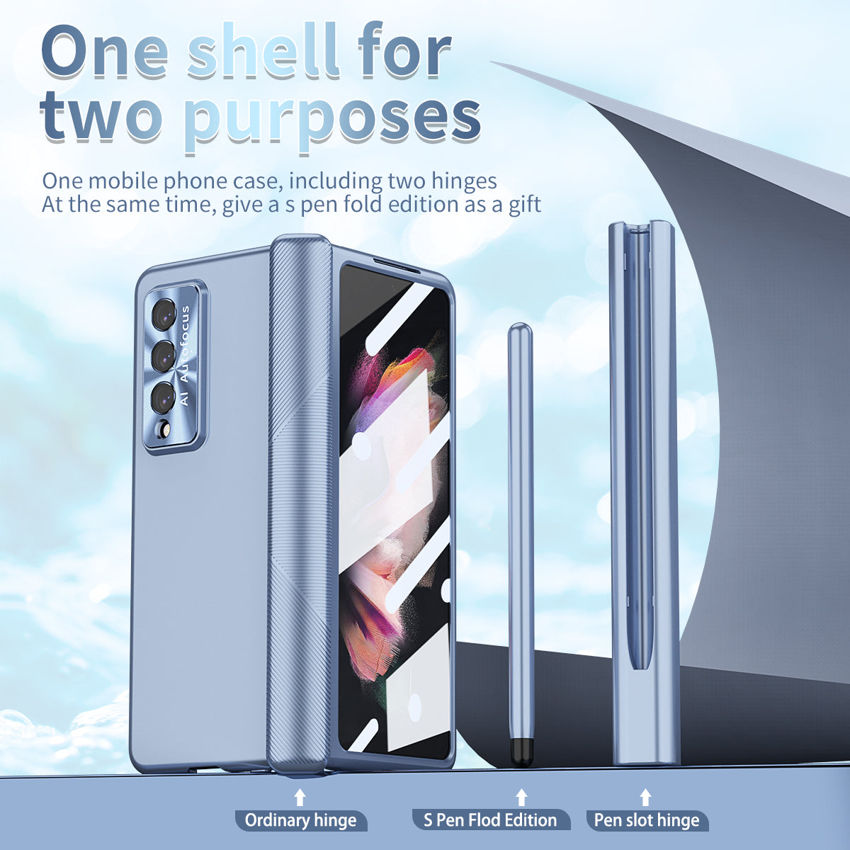 Anti-Falling Pen Holder Hard Case for Samsung Galaxy Z Fold5 Fold4 5G