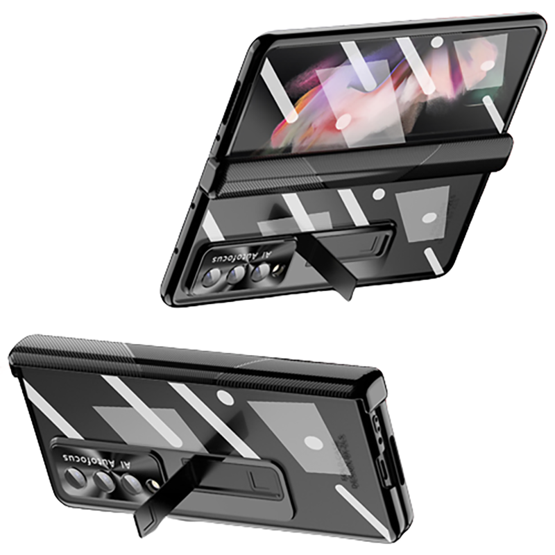 Magnetic Hinge Case For Samsung Galaxy Z Fold4 5G With Camera Protector and Stylus Double Hinges