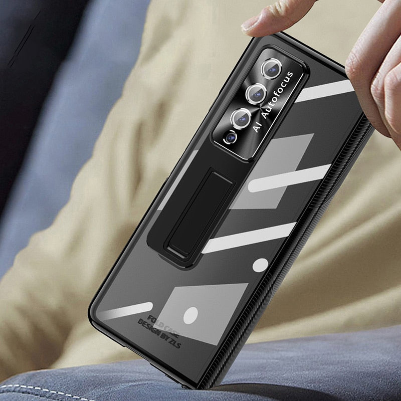 Magnetic Hinge Case For Samsung Galaxy Z Fold4 5G With Camera Protector and Stylus Double Hinges