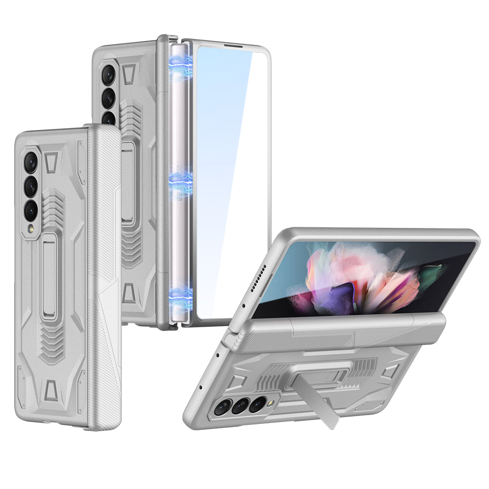Magnetic Hinge Case For Samsung Galaxy Z Fold 3 Case Armor All-included With Glass Hard Cover For Galaxy Z Fold 3