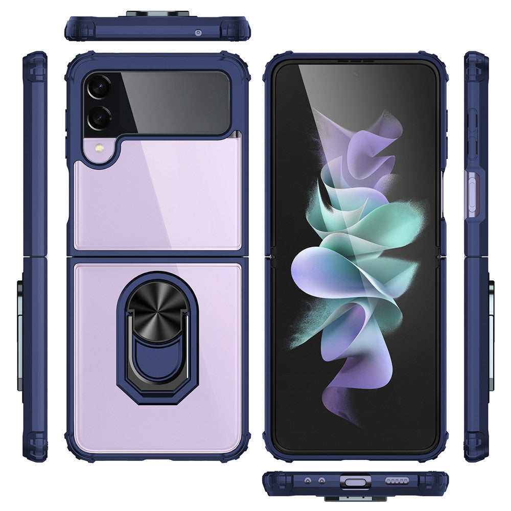Transparent Magnet Ring Case For Samsung Galaxy Z Flip 3 5G Cases