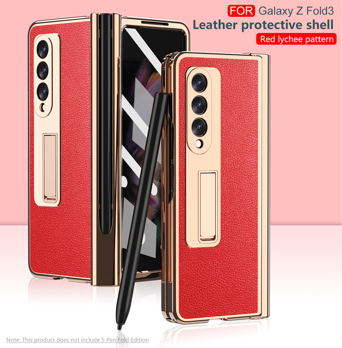2pc Pencil Slot Hinge Full Protect For Samsung Z Fold 3 5G W22 With Front Screen Glass Z Fold3 Cover For Galaxy Z Fold 3 Case