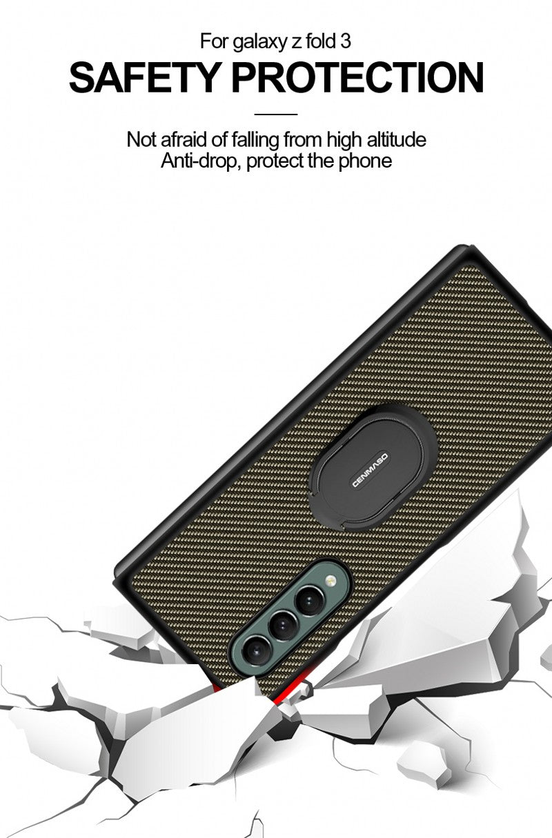 Mobile Phone Case For Galaxy Z Fold 3 5G Protective Cover with Ring Holder