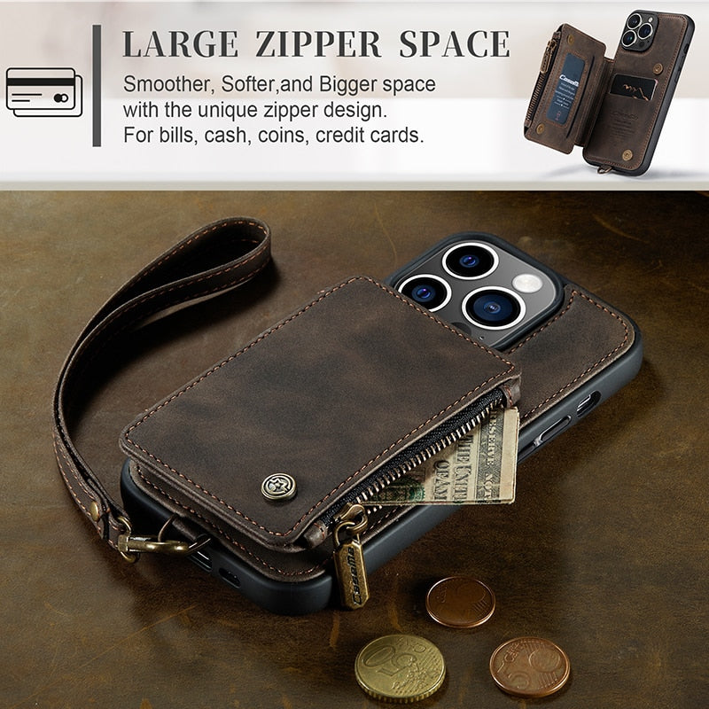 Multifunctional Leather Wallet Phone Case for iPhone 14 / iPhone 13 Series