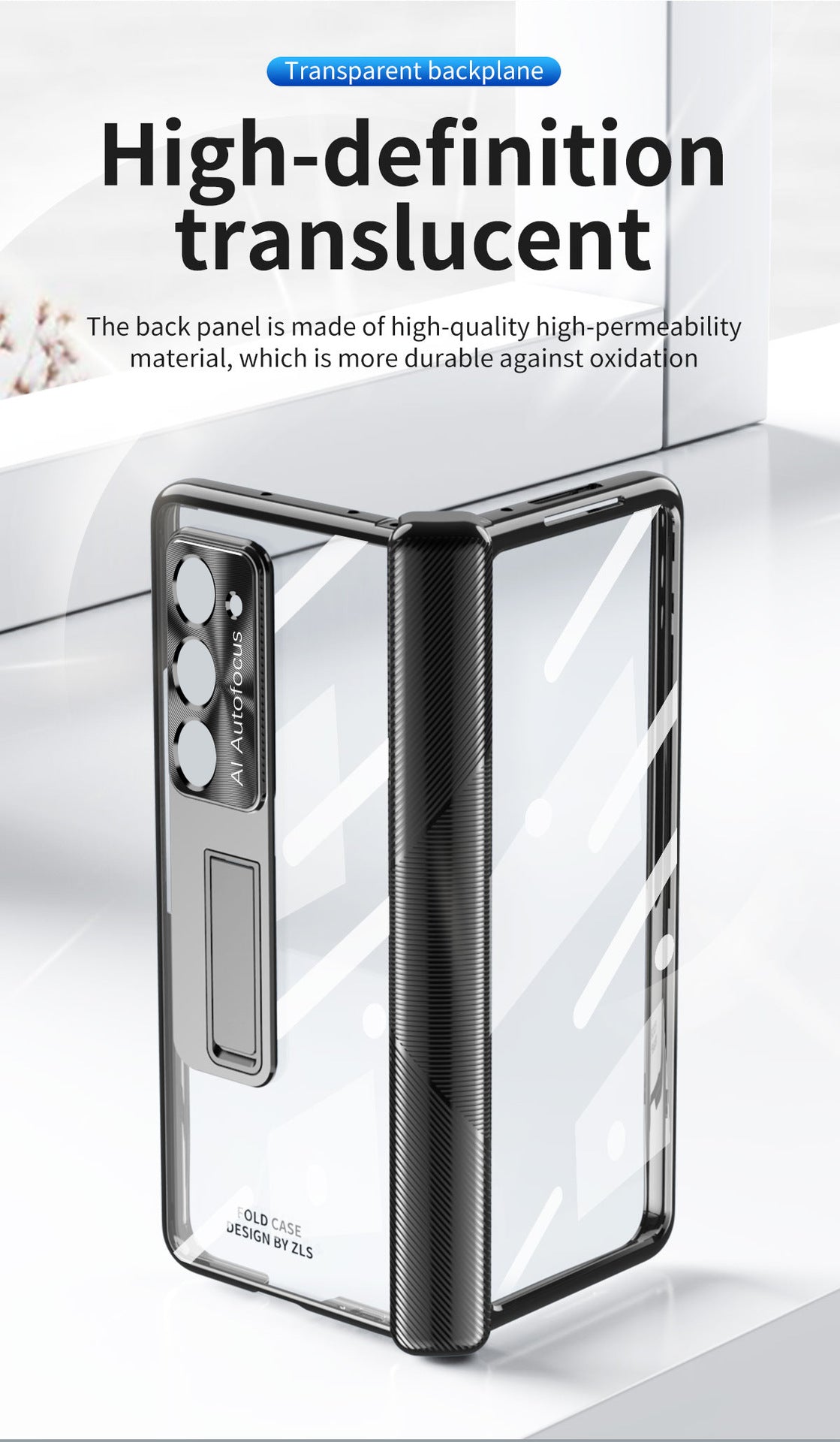 Magnetic Hinge Plating Case For Galaxy Z Fold5 with Double Hinge Protector