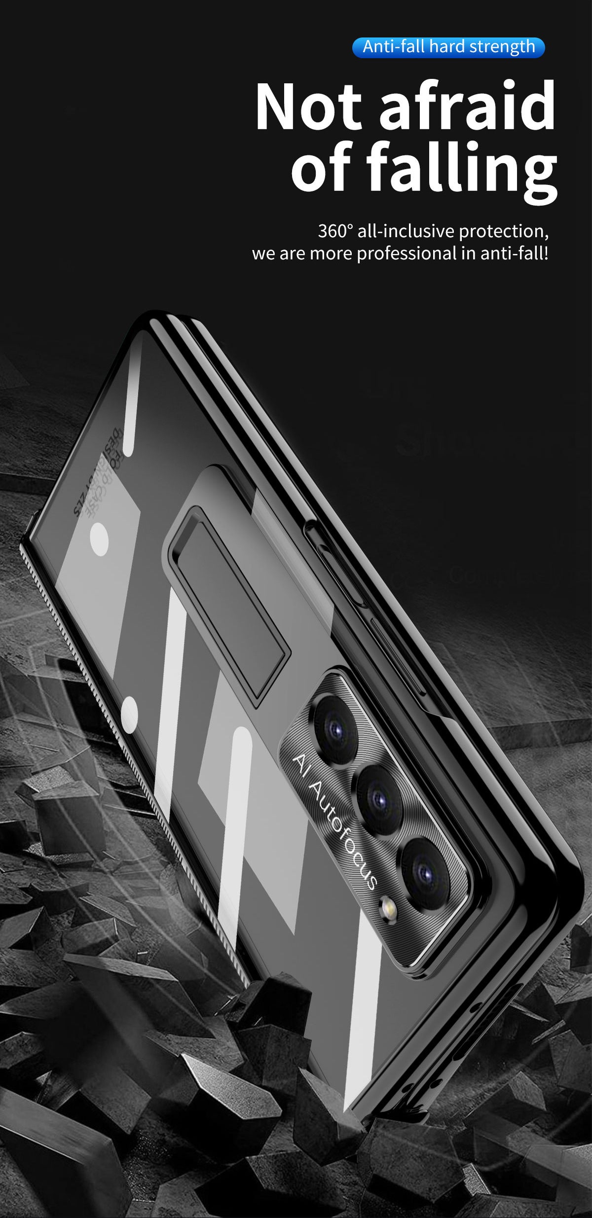 Magnetic Hinge Plating Case For Galaxy Z Fold5 with Double Hinge Protector