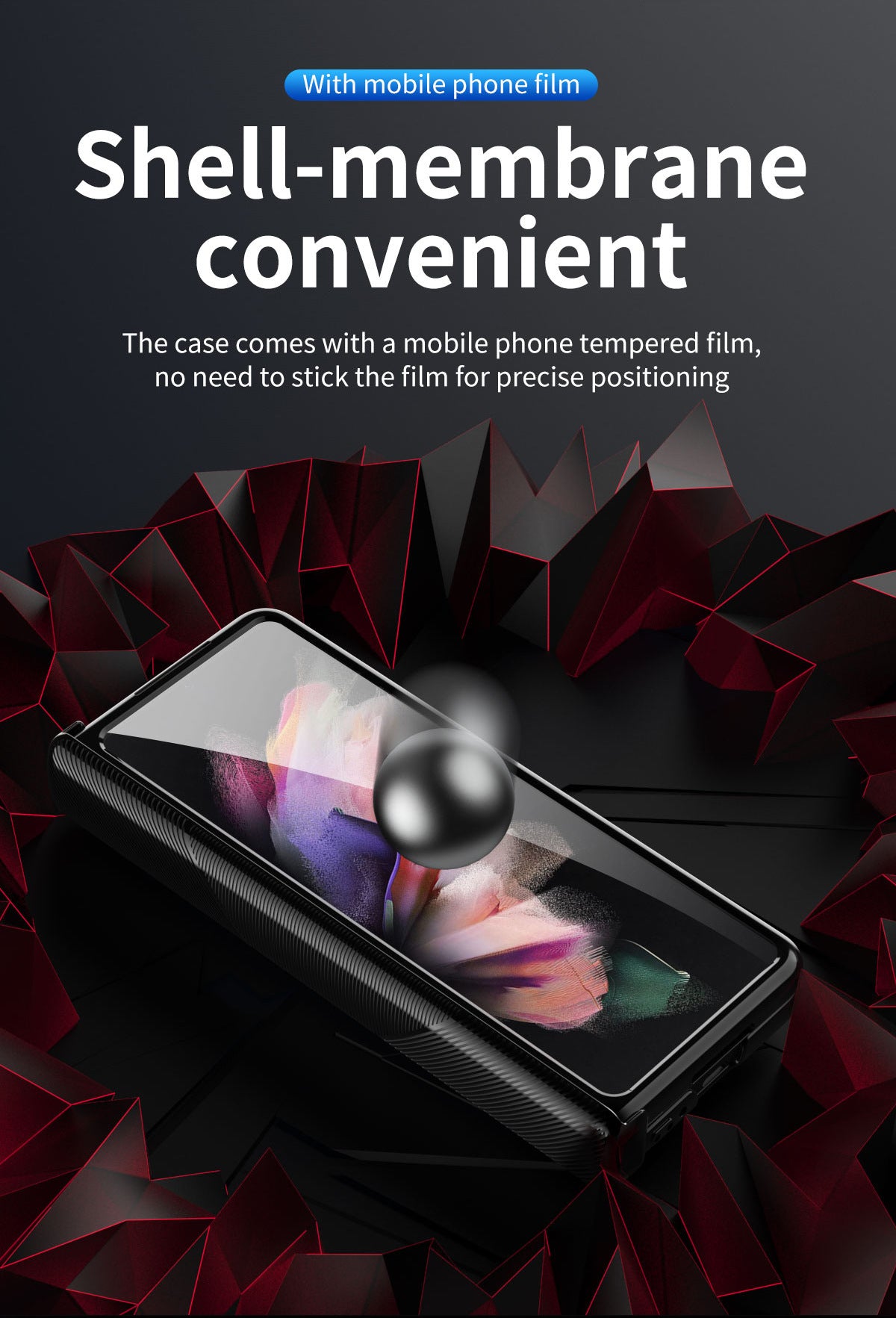 Magnetic Hinge Plating Case For Galaxy Z Fold5 with Double Hinge Protector