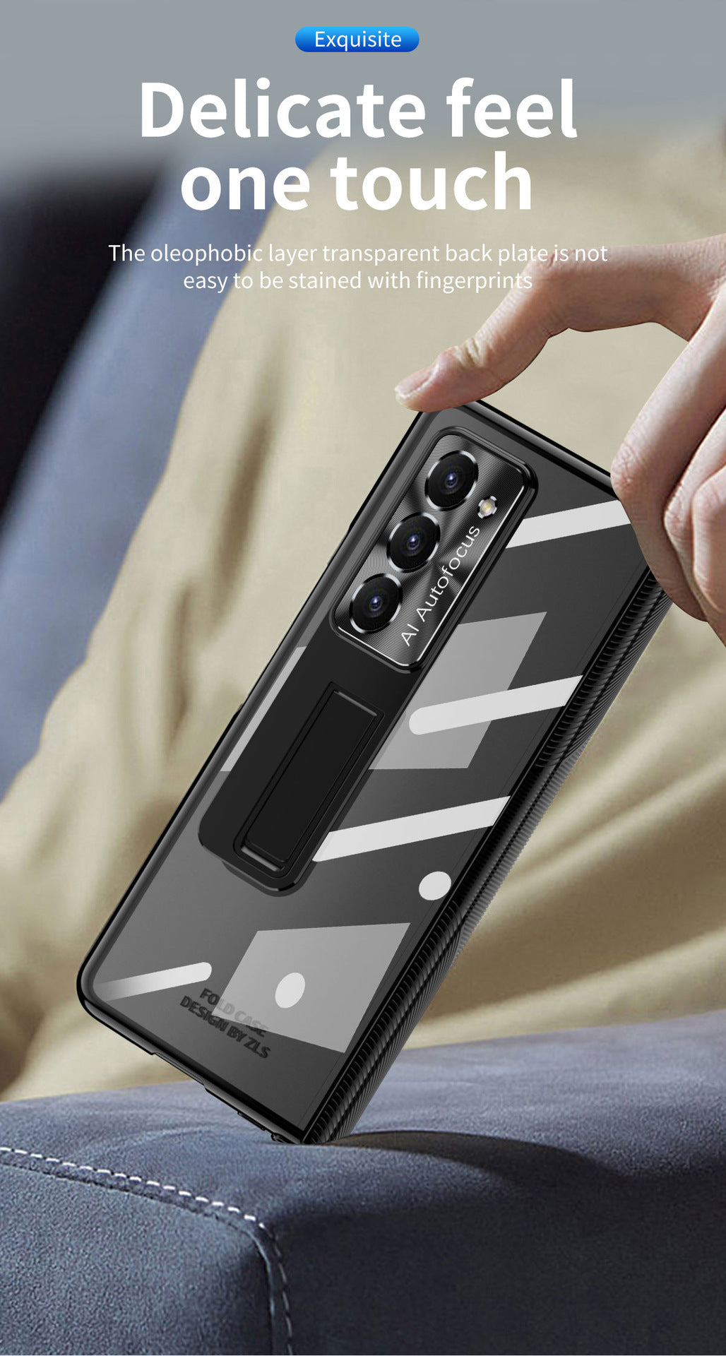Magnetic Hinge Plating Case For Galaxy Z Fold5 with Double Hinge Protector