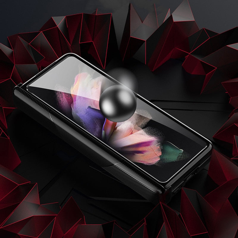 Magnetic Hinge Case For Samsung Galaxy Z Fold4 5G With Camera Protector and Stylus Double Hinges