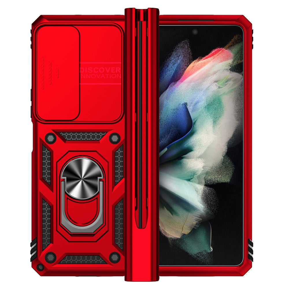 Z Fold 4 Hinge Case For Samsung Galaxy Z Fold 4 5G Case Hinge Pen Slot Lens Protection Stand Back Cover For Samsung Z Fold4 Capa