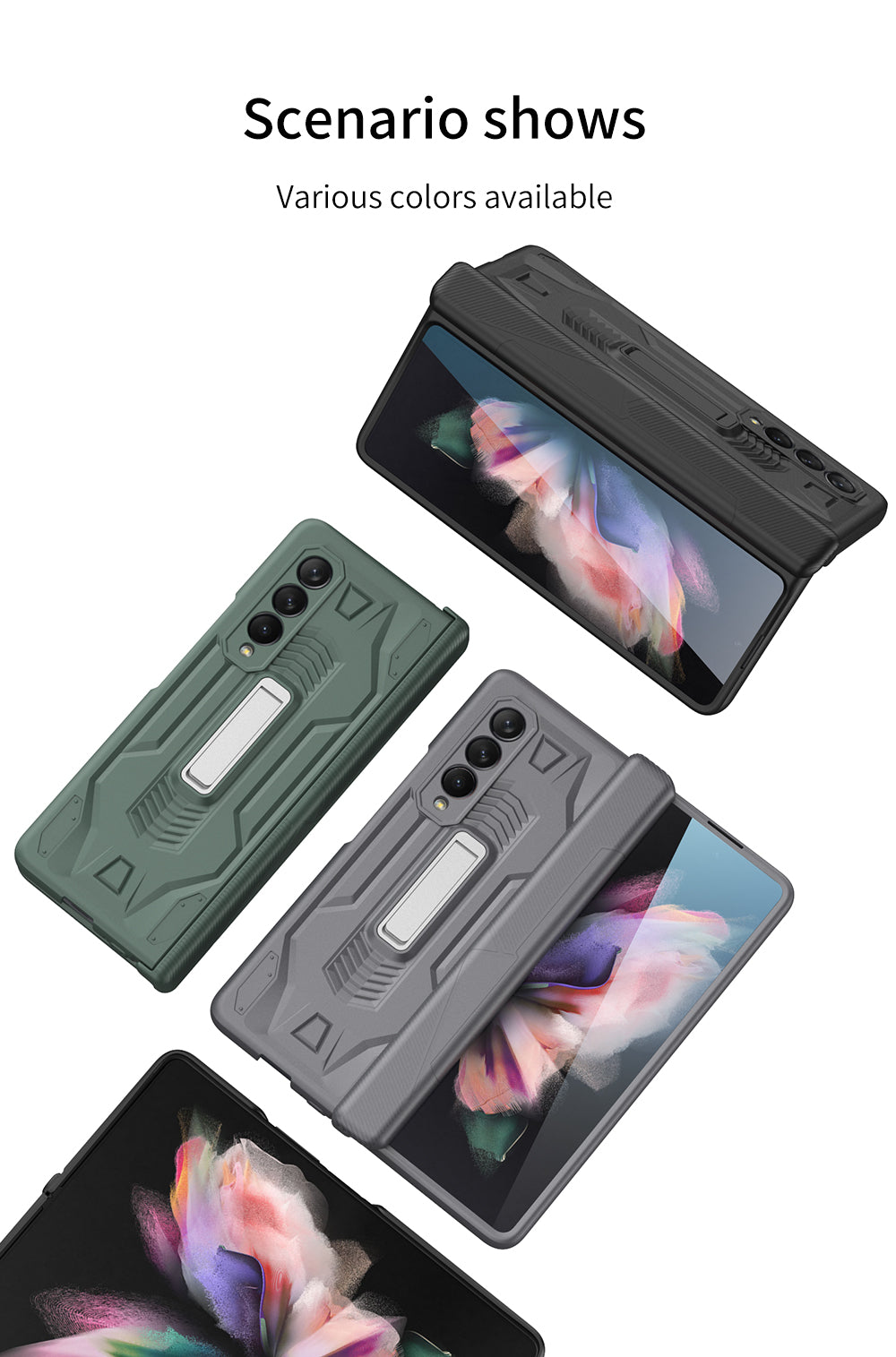Magnetic Hinge Case For Samsung Galaxy Z Fold 3 Case Armor All-included With Glass Hard Cover For Galaxy Z Fold 3