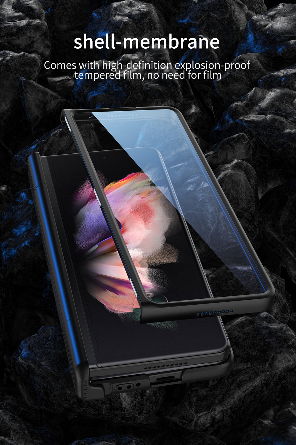 Magnetic Hinge Case For Samsung Galaxy Z Fold 3 Case Armor All-included With Glass Hard Cover For Galaxy Z Fold 3