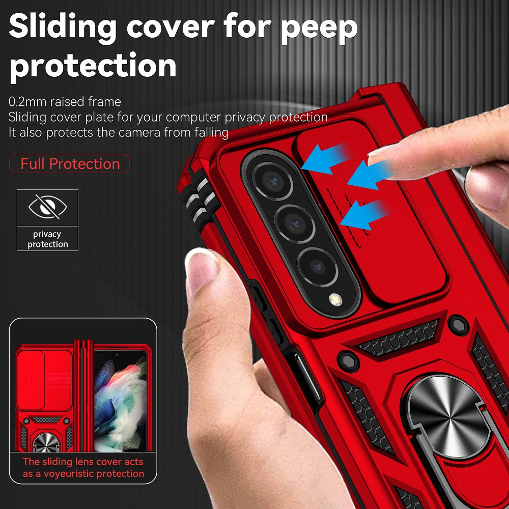 Z Fold 4 Hinge Case For Samsung Galaxy Z Fold 4 5G Case Hinge Pen Slot Lens Protection Stand Back Cover For Samsung Z Fold4 Capa