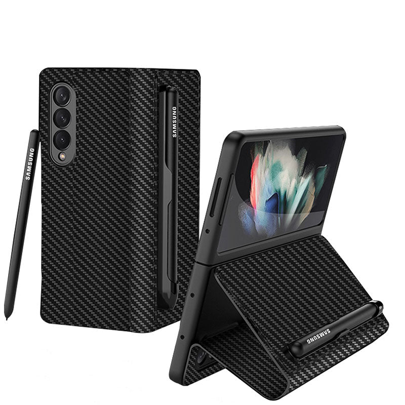 Luxury Leather All-included Cover With S Pen Slot For Galaxy Z Fold3 5G