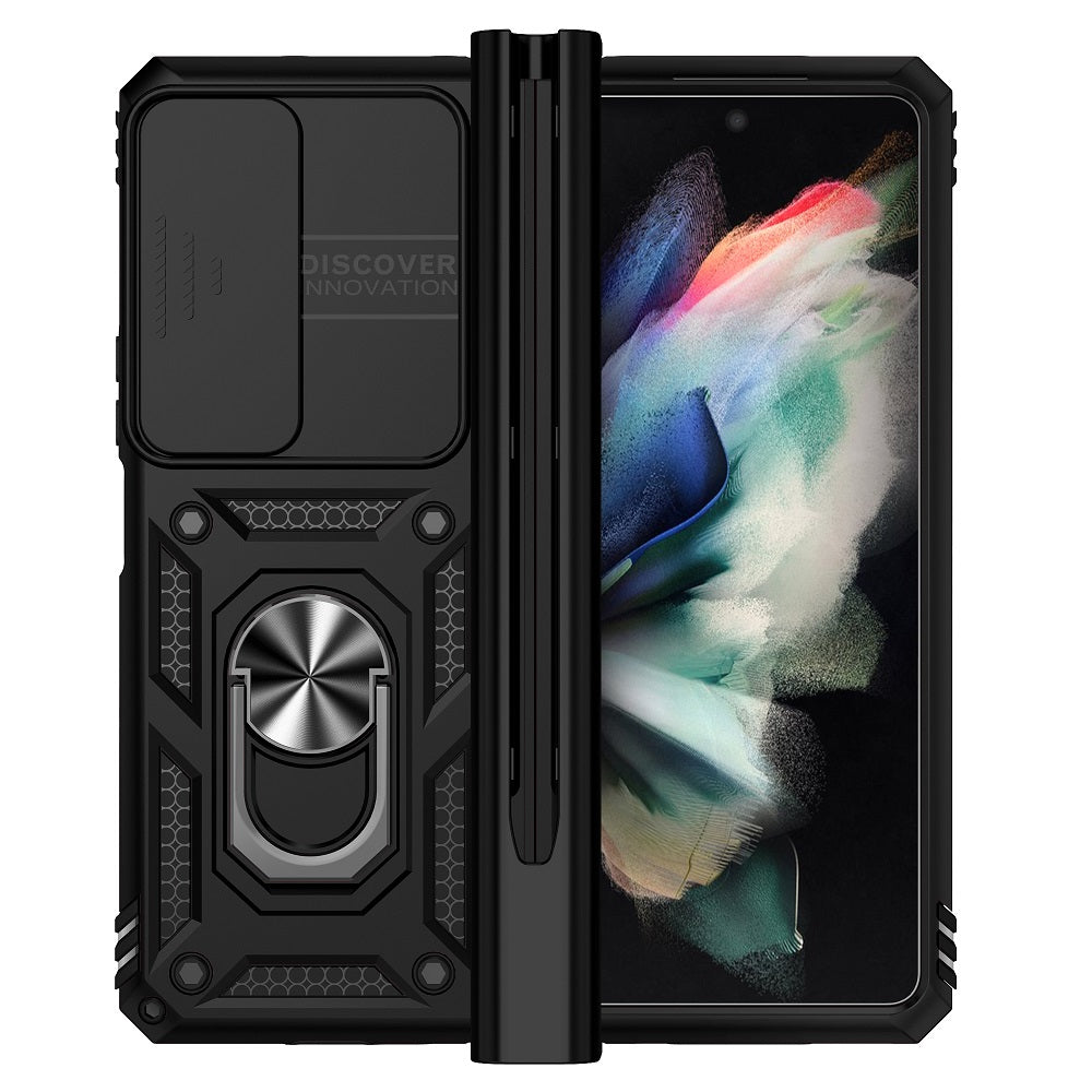 Z Fold 4 Hinge Case For Samsung Galaxy Z Fold 4 5G Case Hinge Pen Slot Lens Protection Stand Back Cover For Samsung Z Fold4 Capa