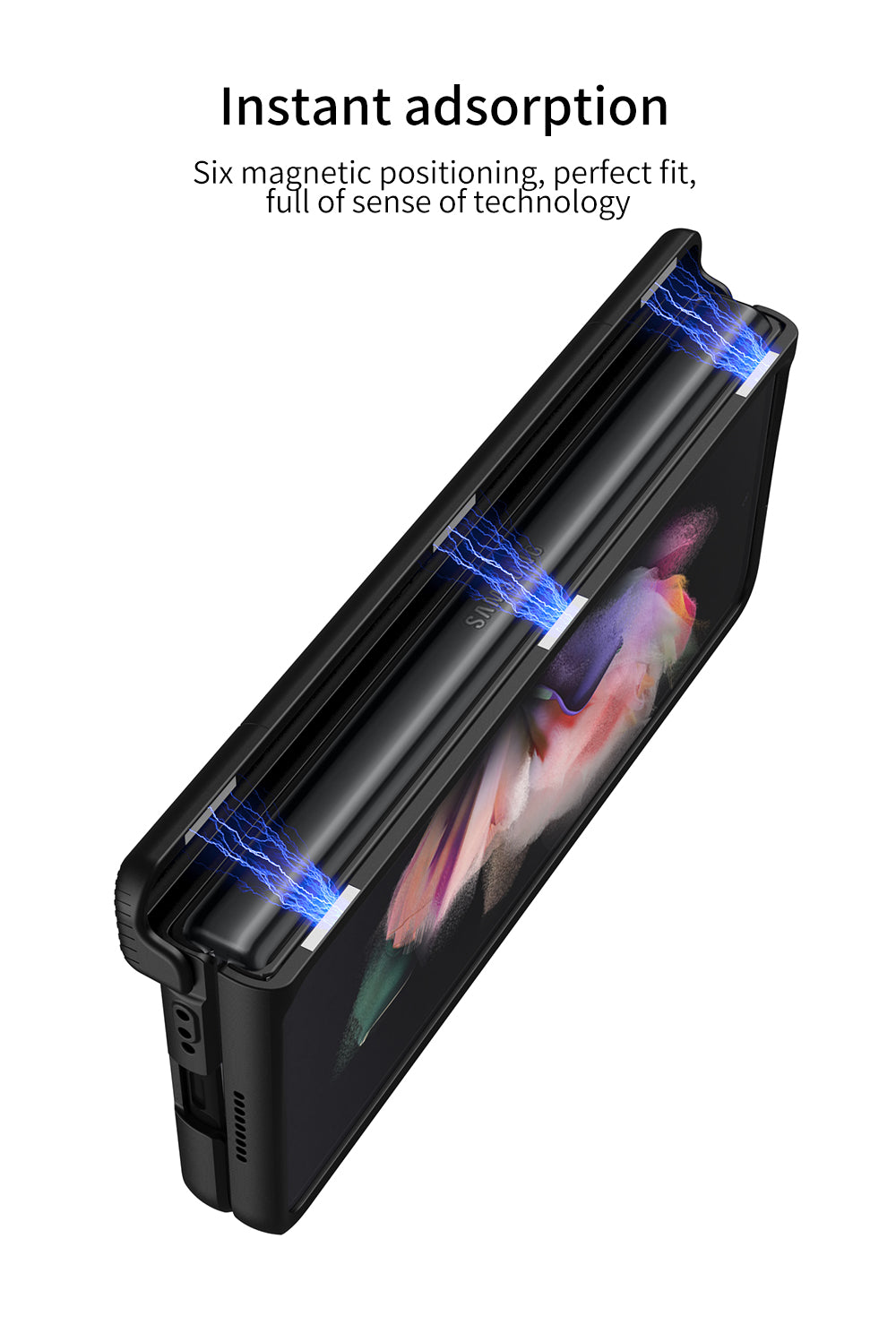 Magnetic Hinge Case For Samsung Galaxy Z Fold 3 Case Armor All-included With Glass Hard Cover For Galaxy Z Fold 3